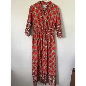 Vintage Sears Floral Housecoat Robe Cottagecore Granny house dress sz 16